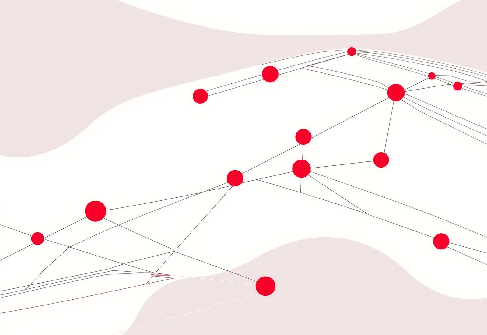 Abstract diagram of interconnected decision pathways and structured information